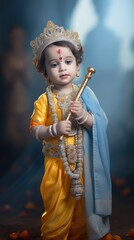 Baby in Lord Krishna Attire