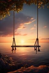 Beautiful Landscape with Swing