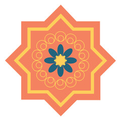 islamic star and flower
