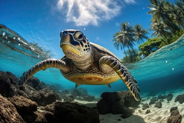 turtle in the sea