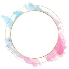 watercolor frame gold transparent background