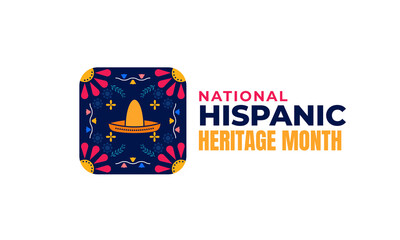 Hispanic heritage month square logo illustration vector design
