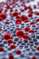 red blood cells flowing