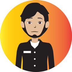 Face vector hand drawn profile