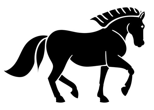 silhouette of prancing horse - piaffe