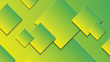 Abstract green and yellow gradient background with rectangle lines