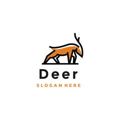 Deer modern line logo