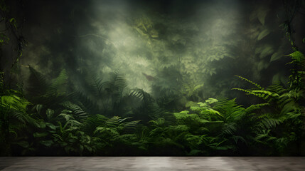 Fototapeta na wymiar Create a lush and immersive background filled with green ferns.
