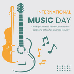 Vector graphic of International Music Day Flyer Template with copy space area