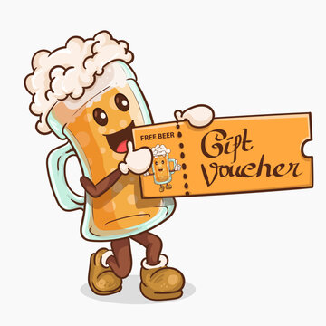 Premium Vector  Gift voucher template design for opening beer