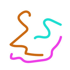 Colorful squiggle lines vectors 