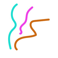 Colorful squiggle lines vectors 