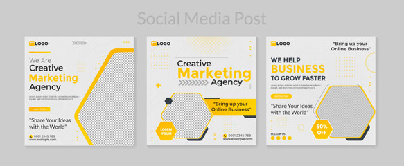 Fototapeta premium Digital business marketing banner for social media post template