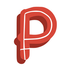 Handmade Alphabet Letters Red Color