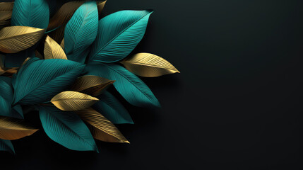 Black and golden leaves