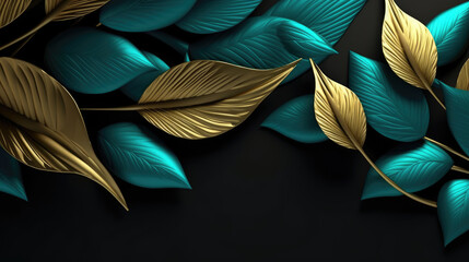 Black and golden leaves