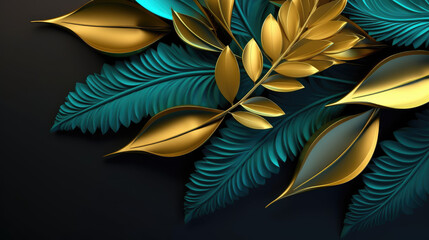 Black and golden leaves