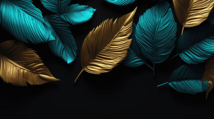 Black and golden leaves