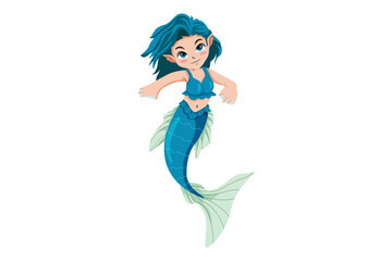 Cute Little Mermaid Character Illustration