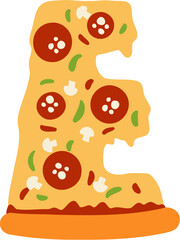 Pizza Alphabet Letter E