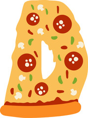 Pizza Alphabet Letter D