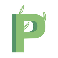 Alphabet Letter Font Green Leaf