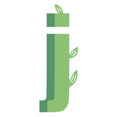 Alphabet Letter Font Green Leaf