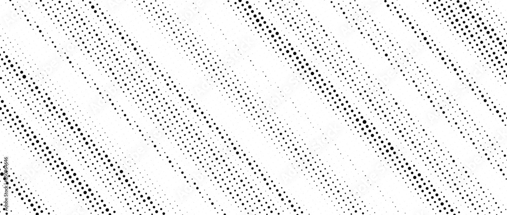 Aufkleber halftone diagonal striped texture. white and black dotted oblique faded gradient. grunge noise slant