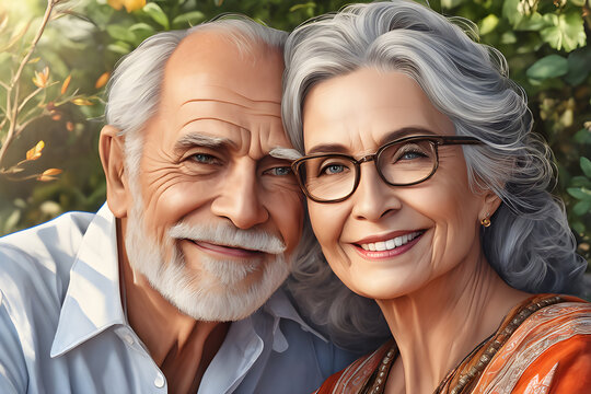 Full Image of a Very Handsome and Pretty Old Couple