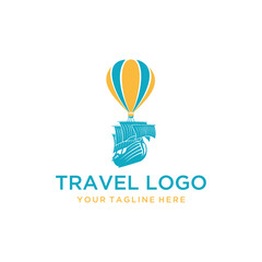 Naklejka premium simple illustration of boat and wrench, logo template for boat mechanic or auto marine garage.