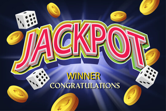 vector illustration modern and creative jackpot winner background design template,use for Gambling slot machine winning jackpot casino background.