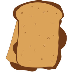 Digital png illustration of big brown sandwich on transparent background