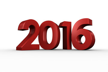 Digital png illustration of red 2016 number on transparent background