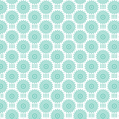 Digital png illustration of green rosettes repeated on transparent background