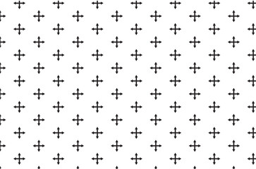 Fototapeta na wymiar Digital png illustration of crosses made of arrows repeated on transparent background