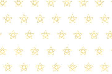 Digital png illustration of yellow stars repeated on transparent background