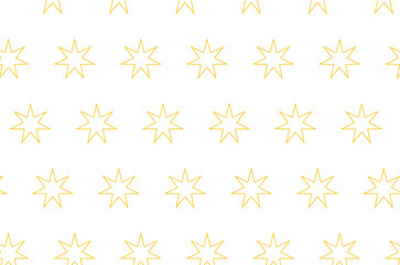 Digital png illustration of yellow stars repeated on transparent background