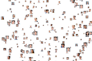 Digital png illustration of network of diverse business people on transparent background