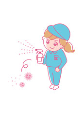 イラスト素材:大掃除_年末_清掃_仕事_清掃員