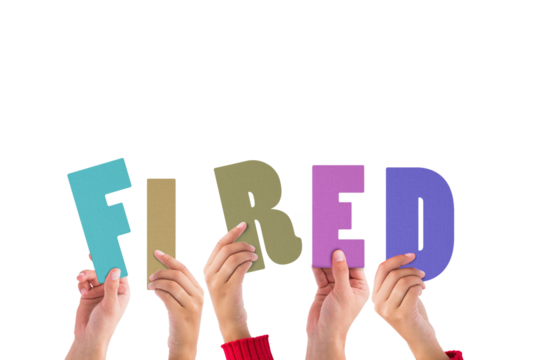 Digital png illustration of hands with fired text on transparent background - Powered by Adobe