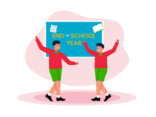 School celebration party vector illustration. Year end vector illustration.