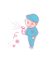 イラスト素材:大掃除_年末_清掃_仕事_清掃員