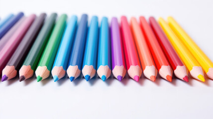 Fototapeta premium Сolorful pencil on white background