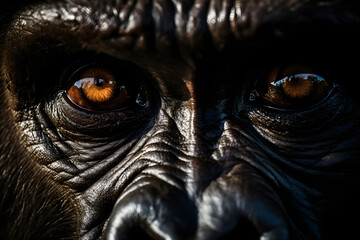 gorilla striking face,AI Generated - obrazy, fototapety, plakaty