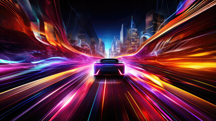 Fast Moving Car Abstract Background - obrazy, fototapety, plakaty