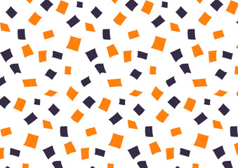 オレンジと黒の紙吹雪のランダムなシームレスパターン背景