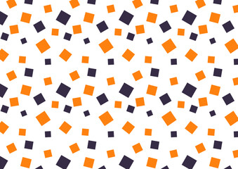 オレンジと黒のブロックのランダムなシームレスパターン背景