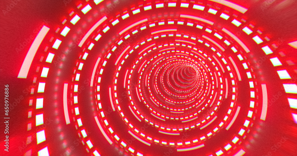 Poster abstract futuristic red hi-tech tunnel from energy circles and magic lines background