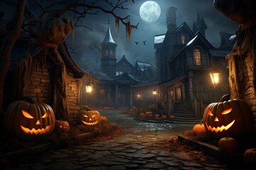 halloween background with pumpkins
