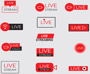 12 Live streaming icon set